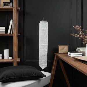 Jacquard Print Fabric‎ Table Runner White NWOT